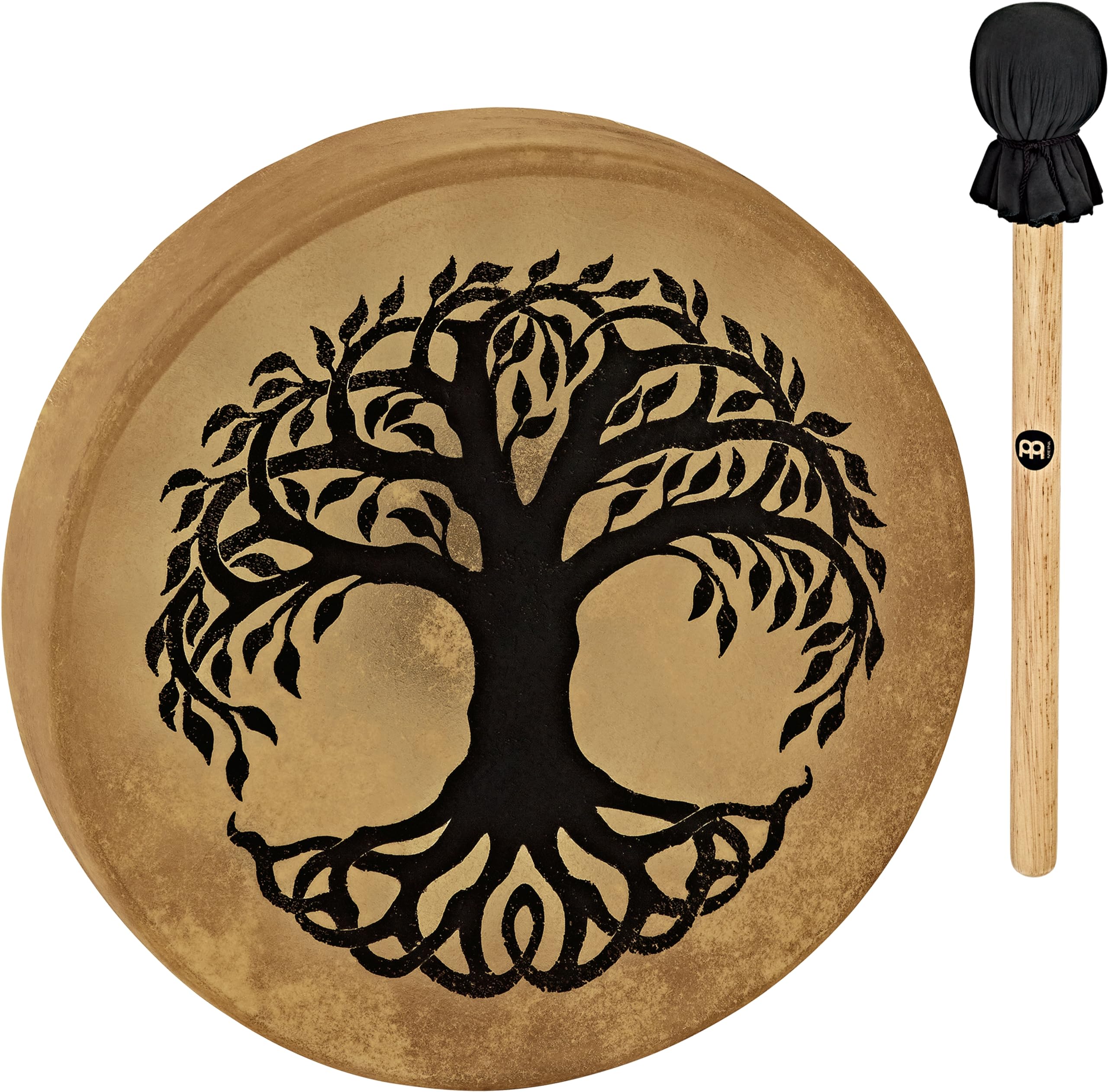 Sonic Energy Frame Drum 15 Pollici – Tree of Life – Tamburo a mano per meditazione, viaggi sonori, percussioni – Strumento sciamanico con pelle di bufalo – incluso battente (HOD15-TOL)