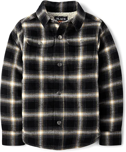The Children's Place Boys' Sherpa Lined Shirt Jacket