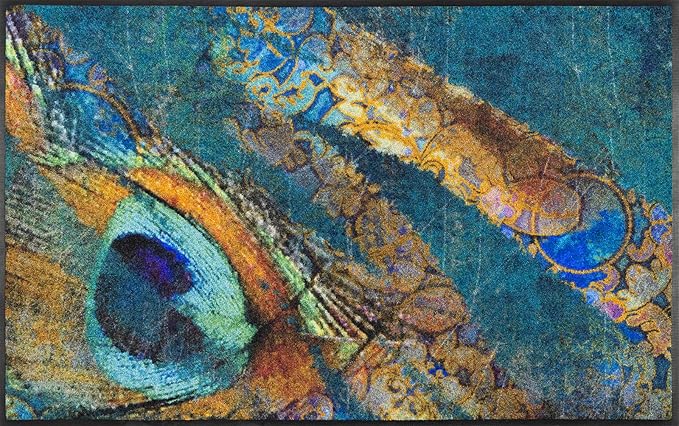 wash+dry Exotic Pavo Fußmatte, Polyamid, Mehrfarbig, 75x120cm