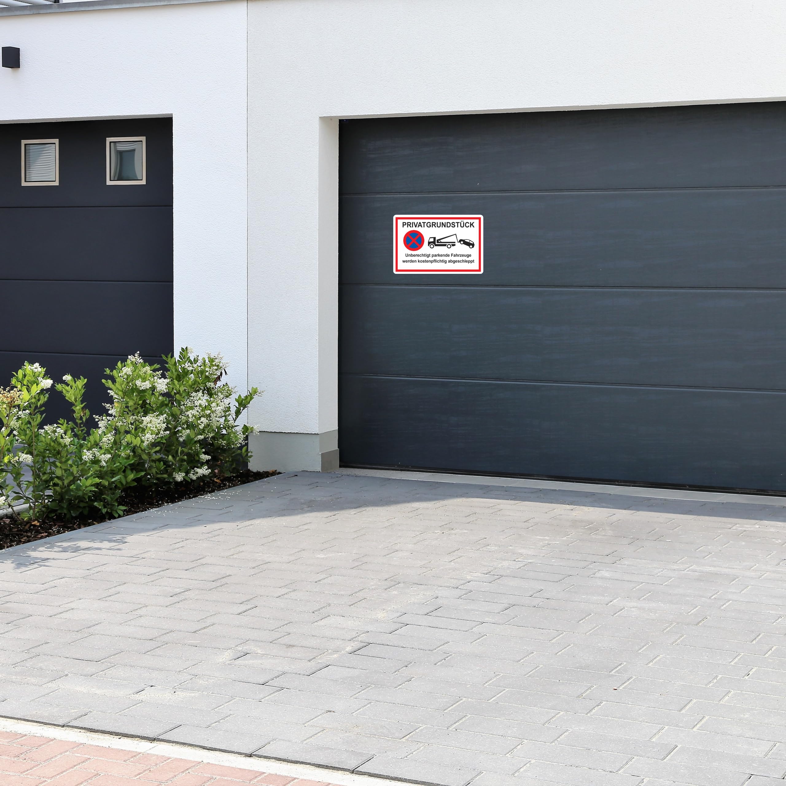 3 Unidades De Láminas Autoadhesivas Premium XL De 20 X 30 Cm – Prohibición De Aparcamiento Privado Vehículos Se Remolcan De Pago – Aparcamiento Privado – Laminado De Protección – Resistente Al