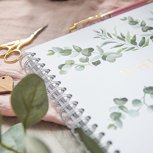 Miniatura 5 de Personalized wedding guestbook custom  Eucalyptus wedding guest book for reception  guestbook wedding  white and gold foil boho guest book