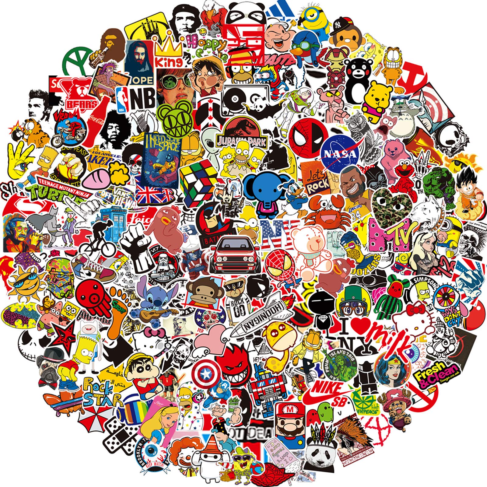 Vinyl Stickers 200 Pack Skateboard Stickers, Anime Stickers for Hydro Flask Laptop Guitar Water Bottle Car Luggage Sticker Waterproof Graffiti Decals, Gift for Kids Teens Adult…