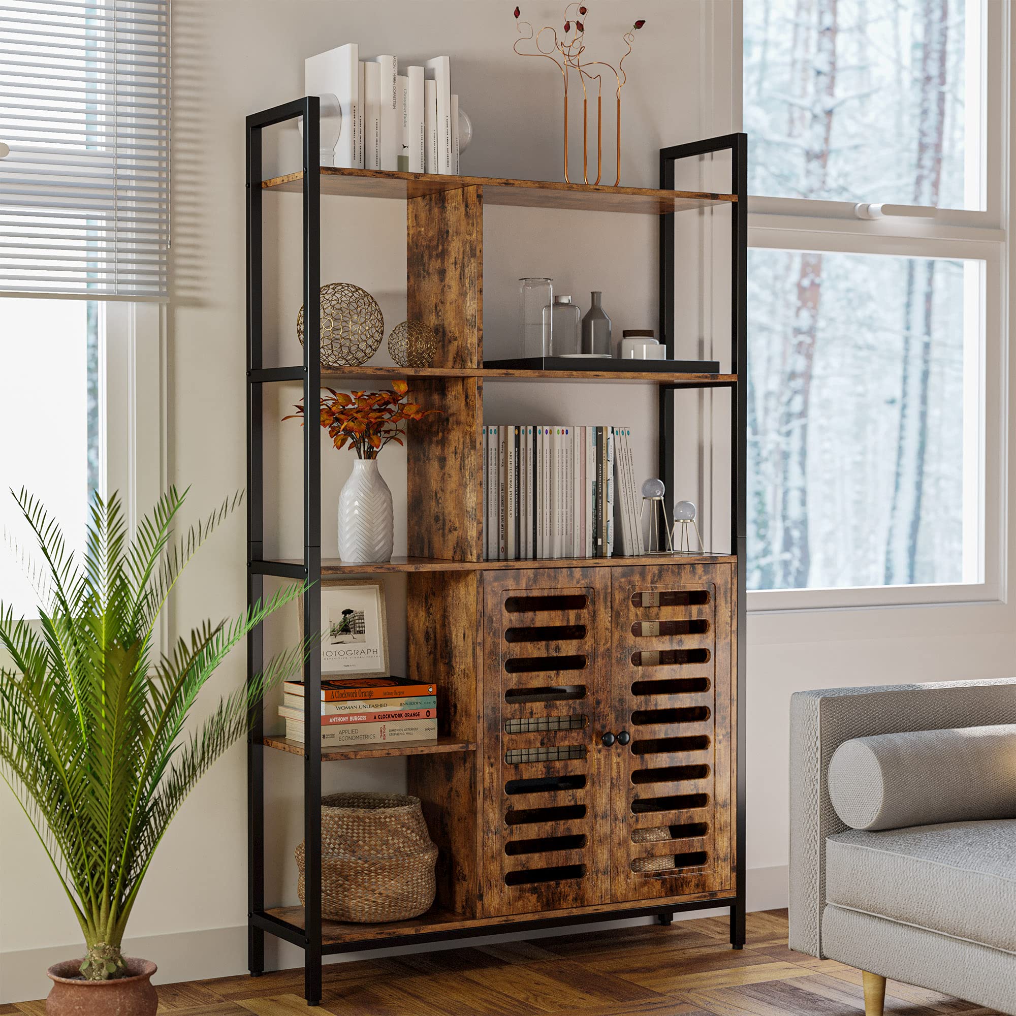 IRONCK - Estantería Con Puerta Y 3 Cajones, Estantería Alta De 71 Pulgadas Con Estantes De 3 Niveles, Para Dormitorio, Sala De Estar, Entrada, Pasillo, Oficina En Casa