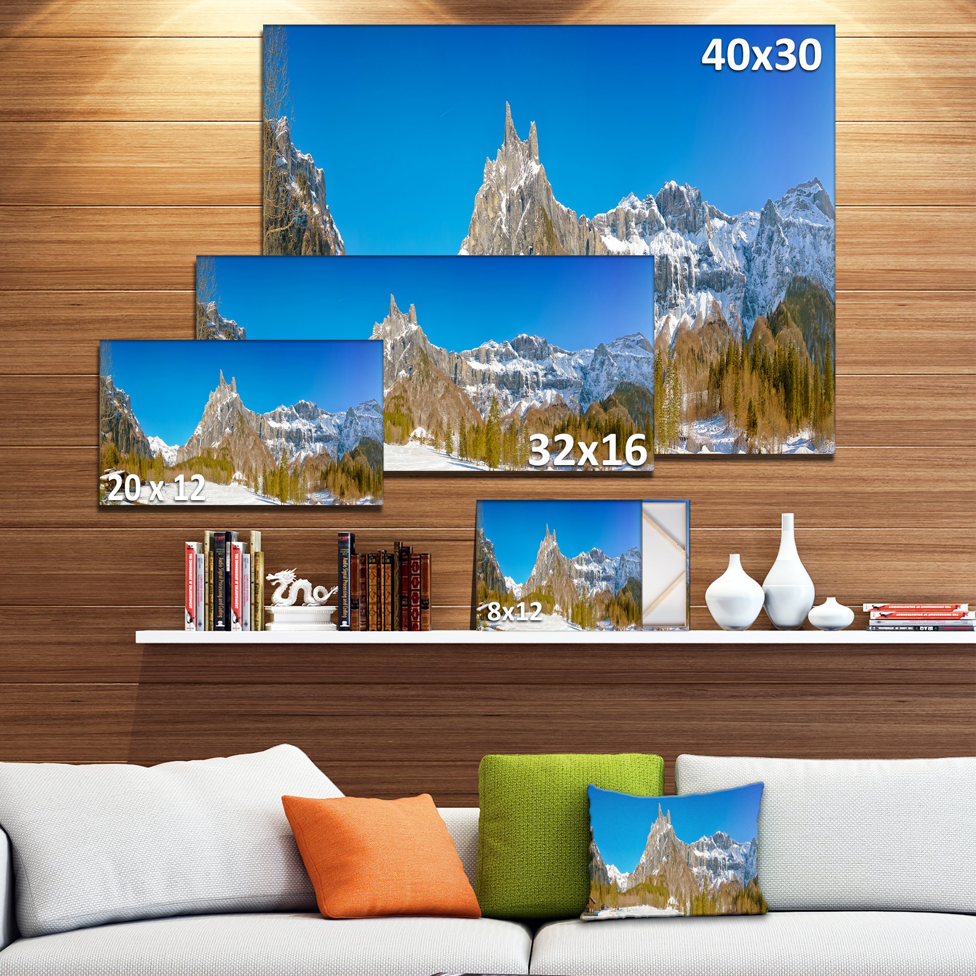 絵画 side Amazon.com: Design Art PT9963-32-16 Sixt Fer a Cheval Panoramic