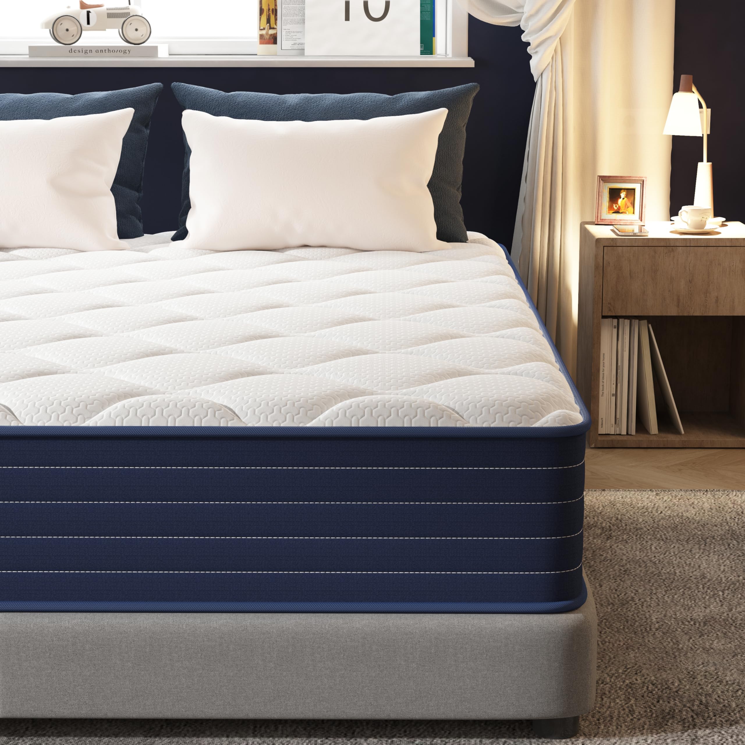 PurrJoys Materasso 160 x 200 cm, altezza 25 cm, nucleo a molle insacchettate H3 & H4, 7 zone, traspirante, certificato Oeko-TEX, per chi dorme sul fianco e schiena