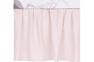 Lambs & Ivy Floral Garden Pink Linen Crib Skirt/Dust Ruffle