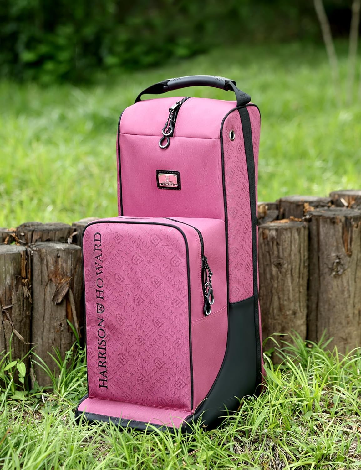 Harrison Howard Tall Boot Bag Equestrian Boot Travel Bag for Storing Helmet, Horse Whip Accessories Boot Storage Bag Pink