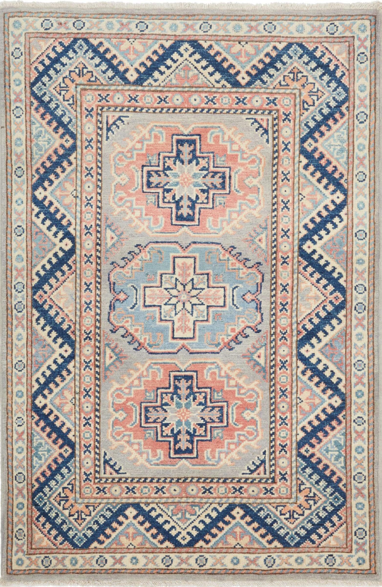 Tapis d'Orient Kazak noué main pour infuser l'histoire de la laine du Pakistan