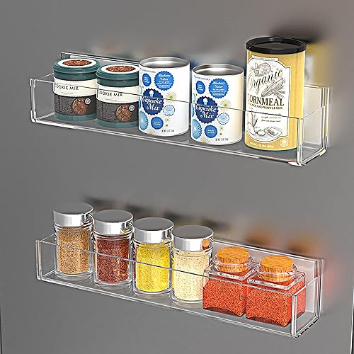 Miniatura 3 de WUIVIUT Organizador magnético para especias, estantes de cocina de acrílico para refrigerador, lavadoras, microondas y otras superficies de metal
