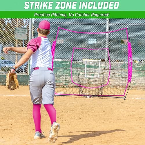 Miniatura 4 de GoSports 7 x 7 ft Baseball & Softball Nets - Available in Team Colors - Batting & Pitching Net with Strike Zone