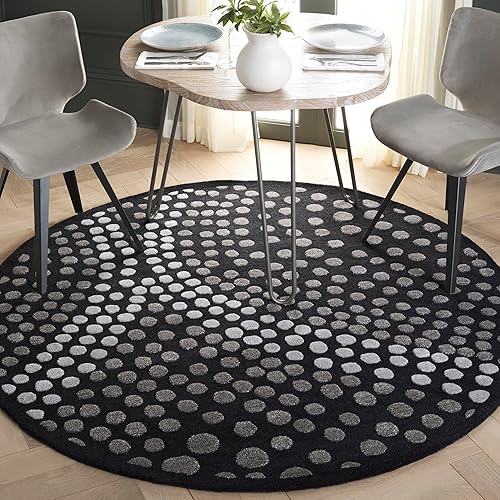 Miniatura 24 de SAFAVIEH Soho Collection SOH654A - Alfombra decorativa de lana y viscosa de 2 pies 6 pulgadas x 4 pies, color gris oscuro Gris