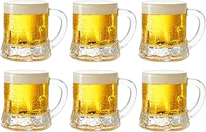 Circleware Roadhouse Mini Mason Beer Mug Heavy Base Glasses, Set of 6, Fun Party Entertainment Beverage Drinking Glassware Tumbler Whiskey Coffee Espresso Liquor Jello Shots Cups, 1.7 oz