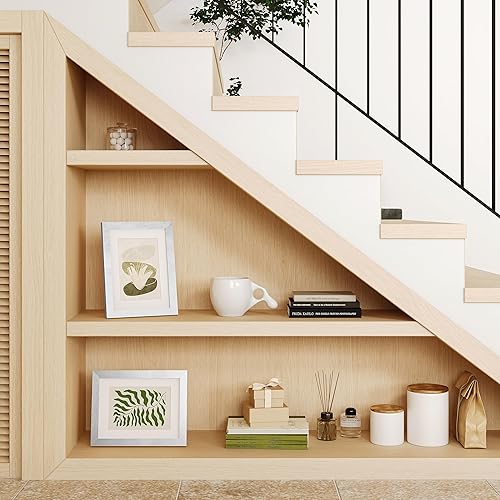 Miniatura 4 de KINLINK Juego de 4 portarretratos plateados de 5 x 7, marcos de fotos de madera mate de 4 x 6 con plexiglás para 4 x 6 con paspartú o 5 x 7 sin