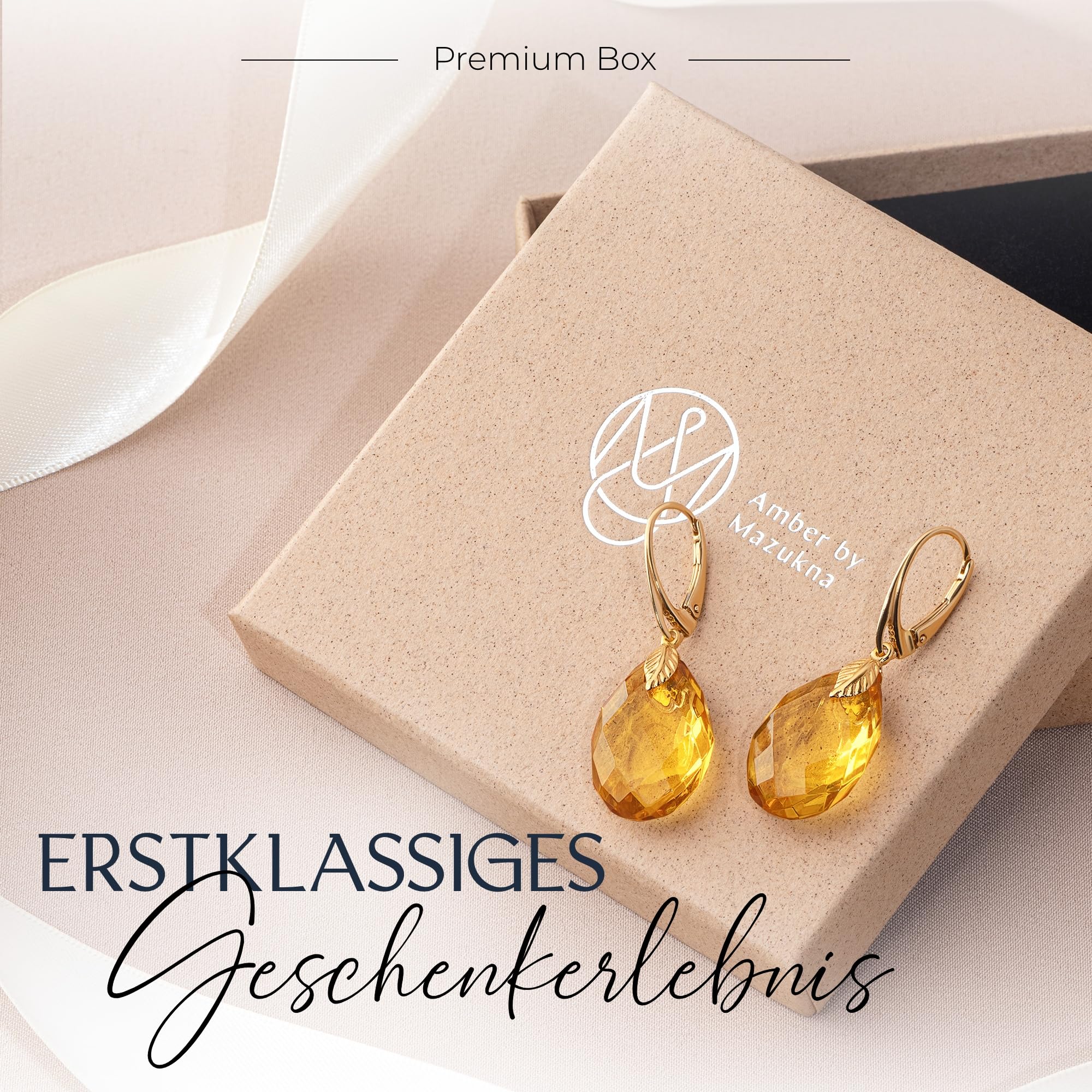 Orecchini in ambra – Eleganti gioielli in ambra da appendere con raccordo dorato per donna, orecchini a goccia in ambra, gioielli da donna