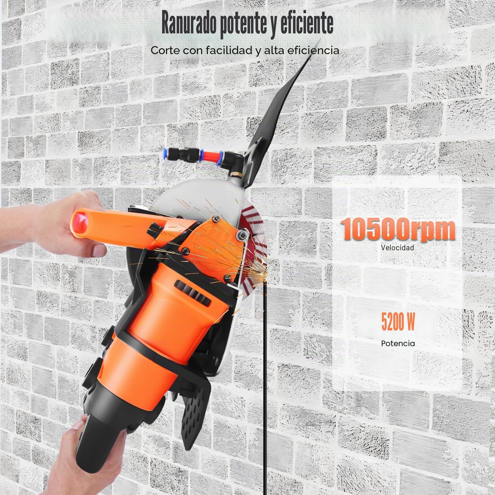 SHZICMY Rozadora de ranura 5200W 10500 RPM, fresadora de ranuras, profundidad de corte: 0-45 mm, ancho de corte: 0-72 mm, fresadora eléctrica de ranuras para pared, tamaño de hoja de sierra: 140 * 20