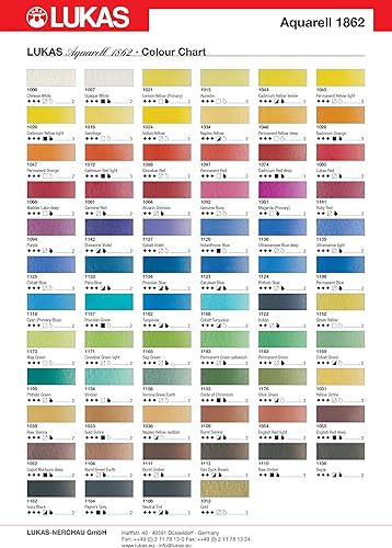 Miniatura 3 de Lukas Aquarell 1862 - Juego de acuarelas para artistas, kit profesional de colores brillantes en un estuche para viajes, pintura al aire libre y