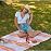 Benevolence LA Authentic Handwoven Mexican Blanket | Yoga Blankets, Outdoor, Picnic, Beach, Camping | Equestrian Saddle | Serape 50x70 inches - Pink Lemonade, Pack of 1
