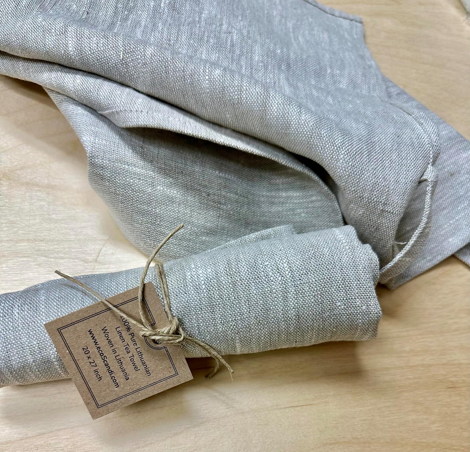 Trendy Tripper 100% Pure Lithuanian Linen Tea Towel Natural White Melange 20” x 27” (Natural White Melange, 2)