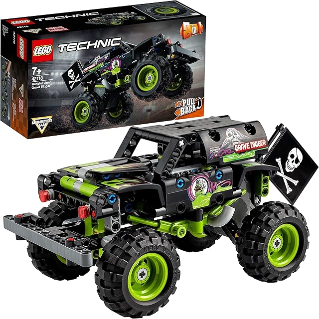 LEGO 42118 Technic Monster Jam Grave Digger Truck Toy to Off-Road Buggy, Pull Back 2 in 1 Building Set, For Boys and Girls 7 plus Years Old