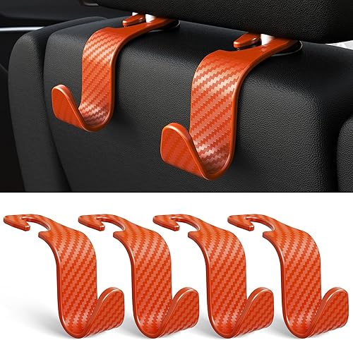 Miniatura 15 de Amooca - Gancho para reposacabezas de asiento de coche, 4 unidades, organizador de almacenamiento universal para bolso de mano, abrigo, ajuste Negro