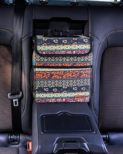 Miniatura 6 de Bote de basura lindo para automóvil, a prueba de fugas, con tapa y bolsillos de almacenamiento, cubo de basura para automóvil para hombres y