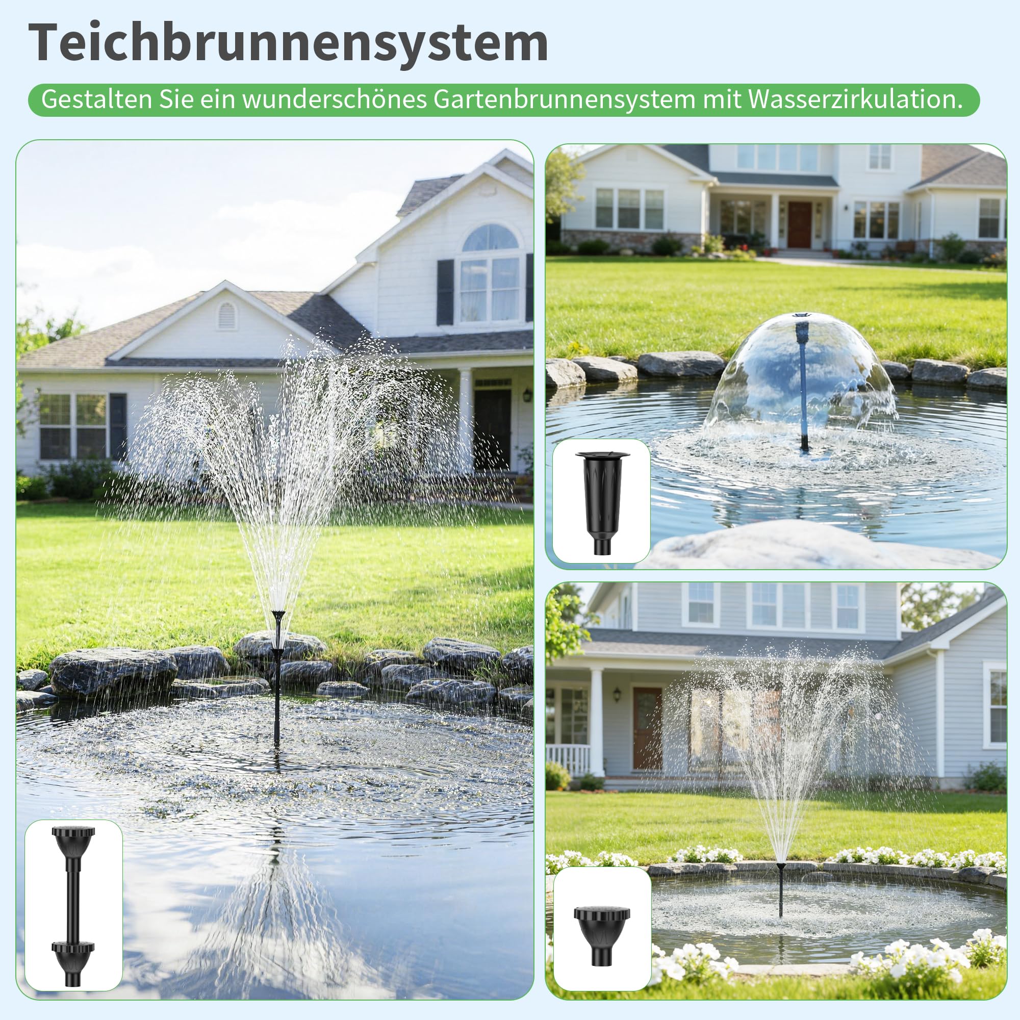 POPOSOAP Teichfilter mit integriertem 12W UV-Klärer, 4500 l/h Teichpumpe & Filter für Außenteiche, 4-stufige Filtration für Koi-Teiche und Gartenteiche bis 12 m²