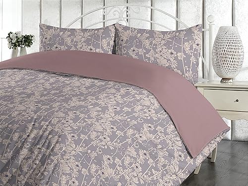 Miniatura 3 de Ambesonne Floral Duvet Cover Set, Retro Style Flowers Motif Romantic Nostalgic Garden Art Blooming Print, Reversible 3 Piece Bedding Set with 2
