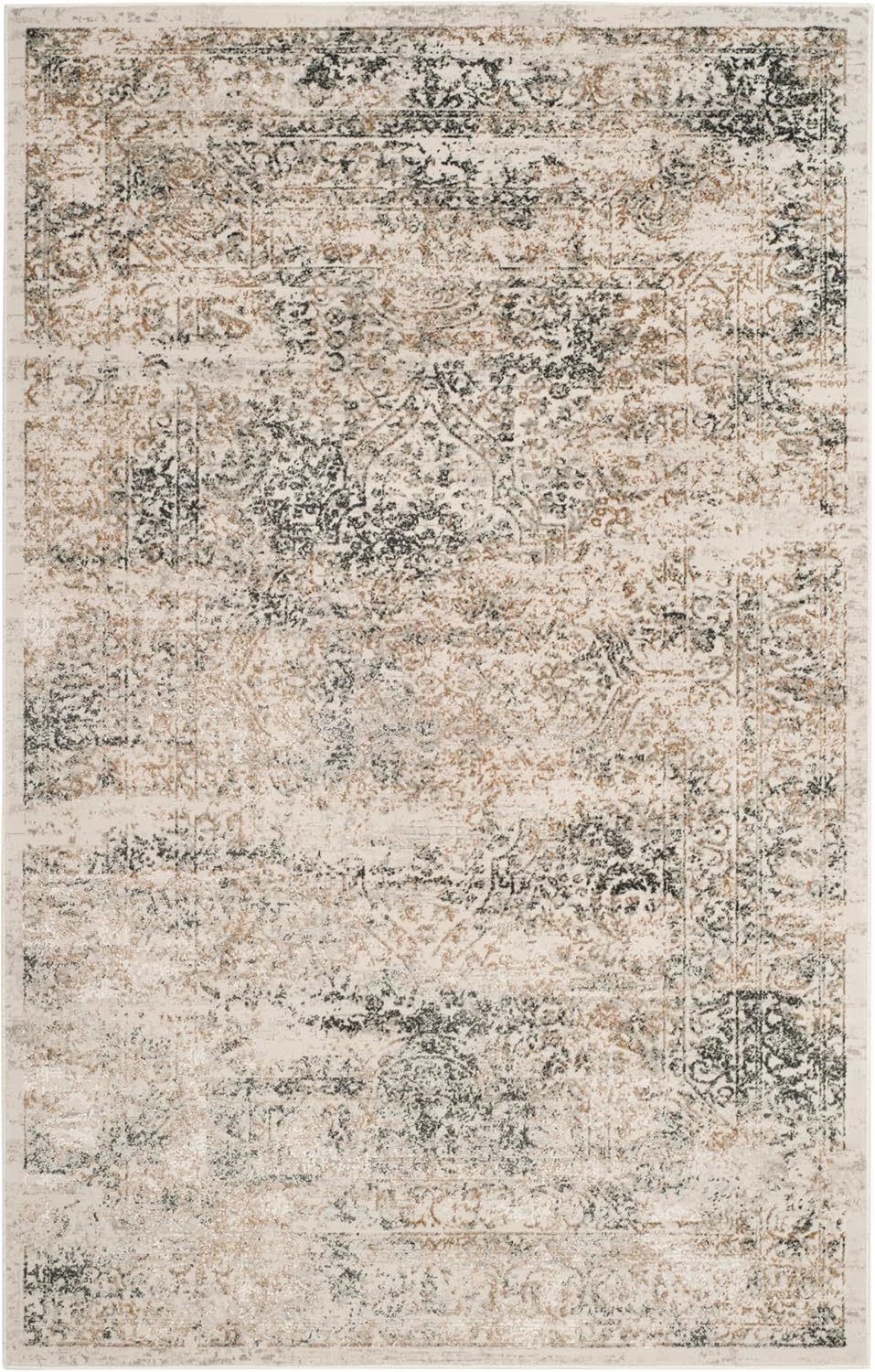 SAFAVIEH Princeton Collection Accent Rug - 2'6" x 4', Grey & Beige, Vintage Distressed Design, Non-Shedding & Easy Care, Ideal for High Traffic Areas in Entryway, Living Room, Bedroom (PRN711G)