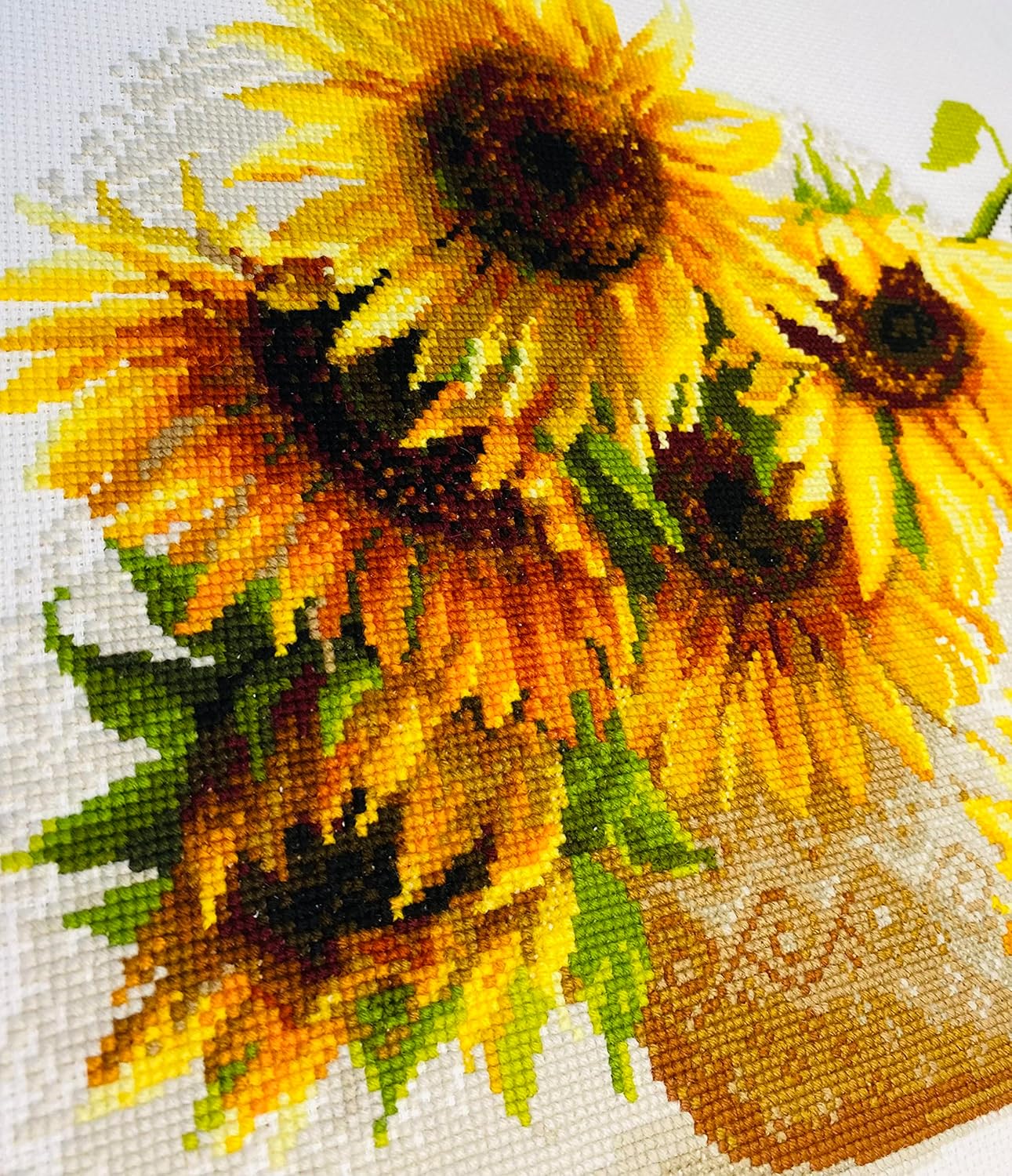 RIOLIS - Hot Summer 1488, Floral Cross Stitch Kits 15,75" x11,81, Cross Stitch Kits for Beginners & Advanced, Crossstitching Kits Adult, Counted Stitching Kits, Flowers Embroidery Kit