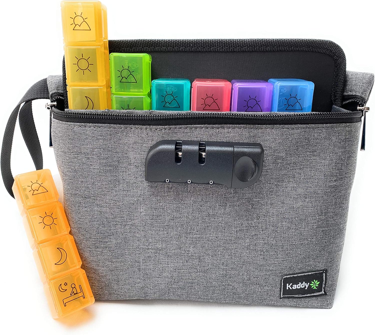 Amazon.com: Kaddy Weekly AM/PM Secure Pill Organizer Box, (7-Day / 4 ...