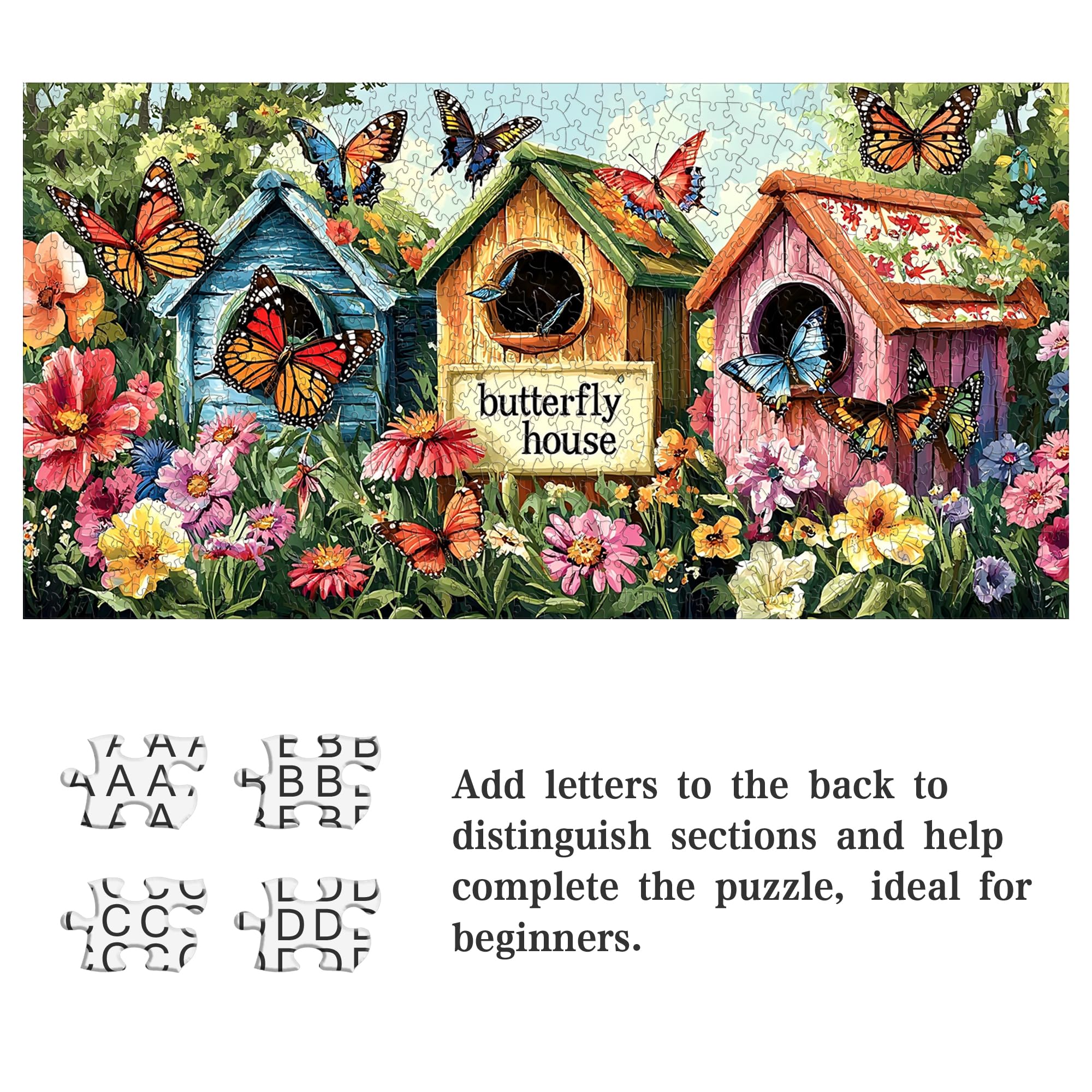 Ginfonr 1000 Piece Jigsaw Puzzles for Adults, BUTTERFLY HAVEN - Image 4