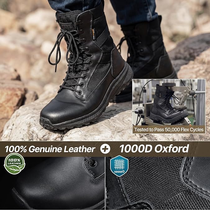 FREE SOLDIER Men's LT Military Tactical 8 Daily Work Boots