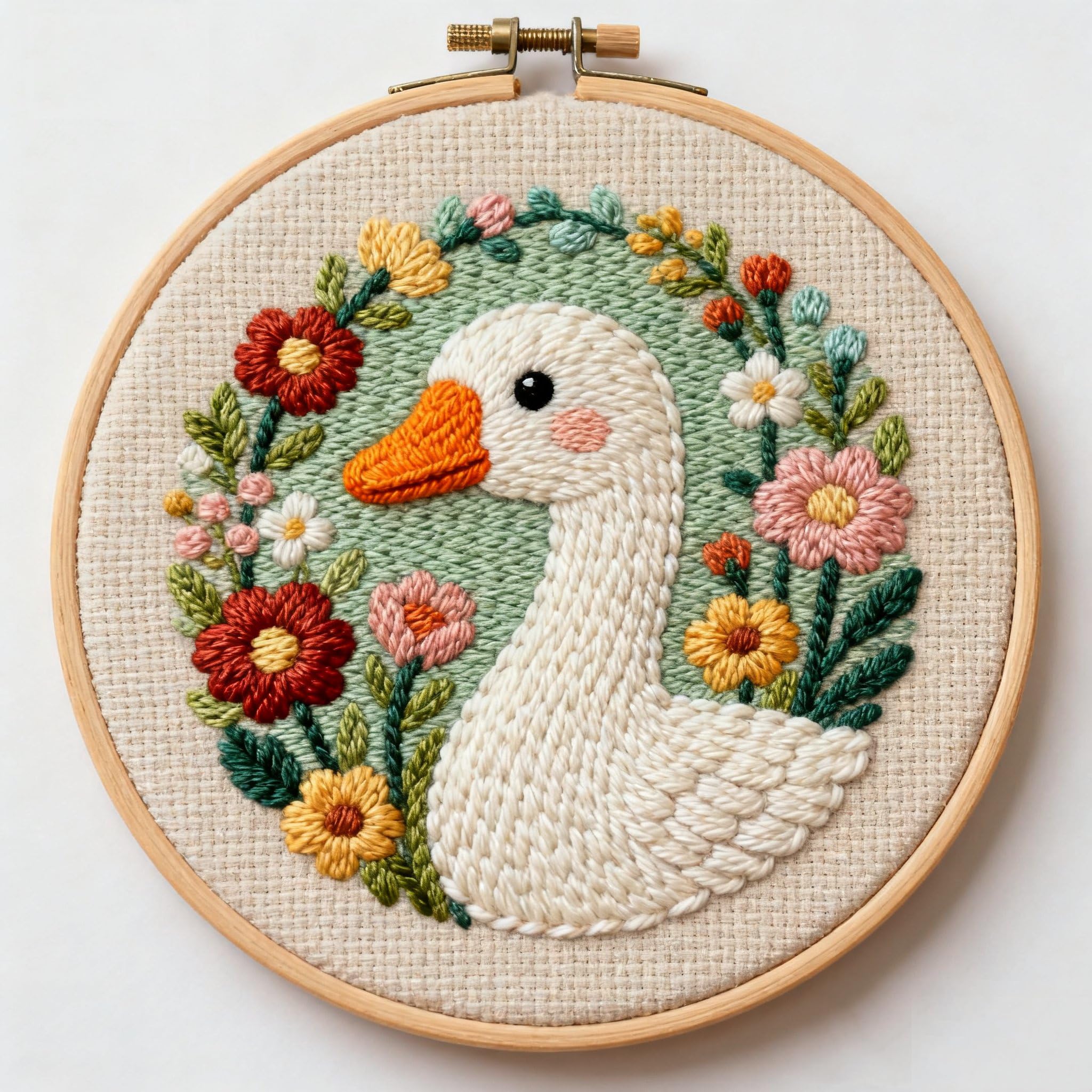 DIY Punch Needle Kit - Goose & Flower Garland -1 DIY Punch Needle Kit - Goose & Flower Garland -1