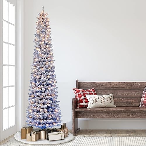 Miniatura 7 de Árbol de lápiz rosa preiluminado de 7.5 pies, 708 puntas, 300 luces incandescentes transparentes UL