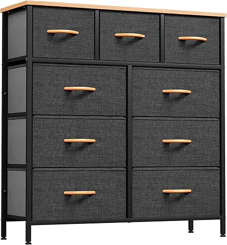 YITAHOME Dresser with 9 Drawers, Fabric Dresser for Bedroom, Living