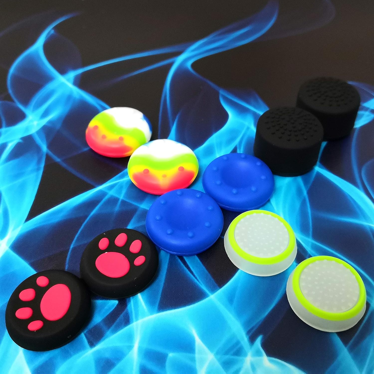 Skin for PS5 Controller Grips, Silicone Case Cover for PlayStation 5 Anti-Slip Protector with 10pcs Thumb Joysticks Caps (Splashing Graffiti) - Image 5