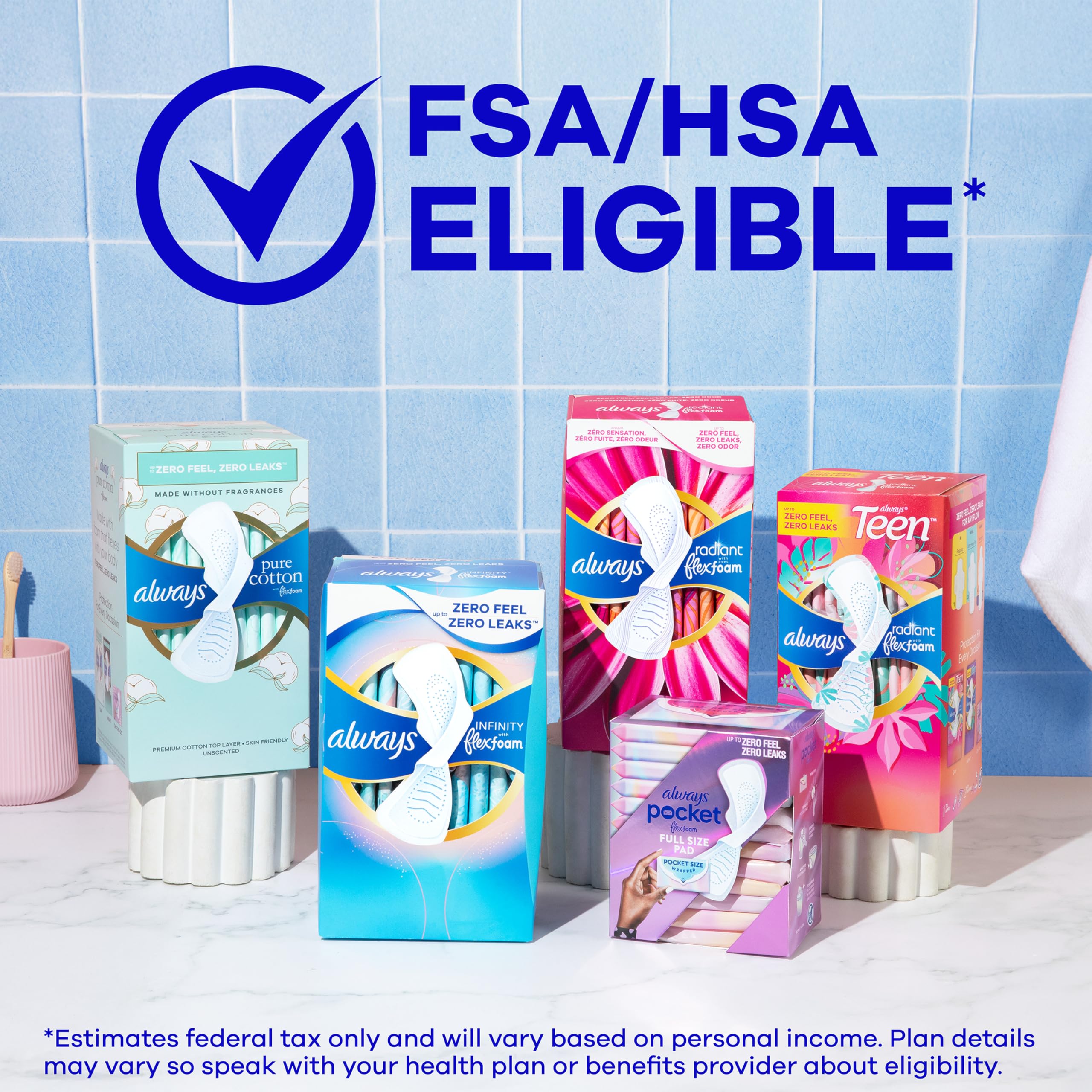 Always Reine Baumwolle, feminine Pads für Frauen, Größe 5, extra schwere Saugfähigkeit über Nacht, Multipack, mit Flexfoam, mit Flügeln, geruchlos, 18 Stück x 3 Packungen (insgesamt 54 Stück)