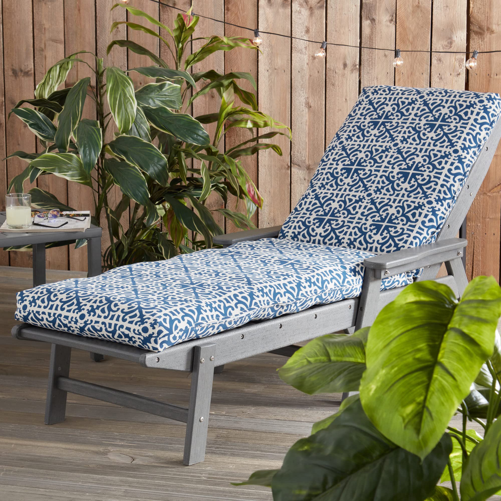 Coussin à Rayures Avec Petit Coussin Pour Chaise Longue De Jardin