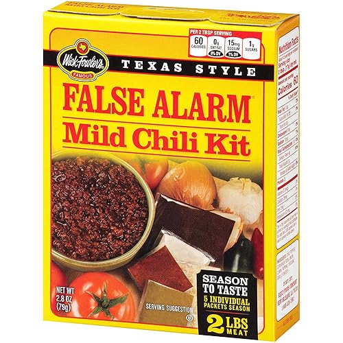 Miniatura 6 de Wick Fowler's False Alarm - Kit de chile suave, mezcla de condimentos de chile estilo Texas con paquetes individuales de especias, caja de 2.8 onzas