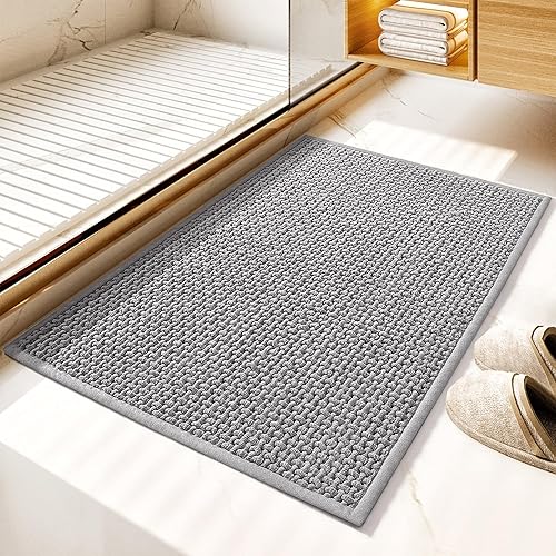 Miniatura 21 de GRANNY SAYS Alfombras de Baño Blancas, Tapetes de Baño Absorbentes para Baño, 24" x 16", Tapete de Baño de Felpilla Suave, Alfombras de Baño