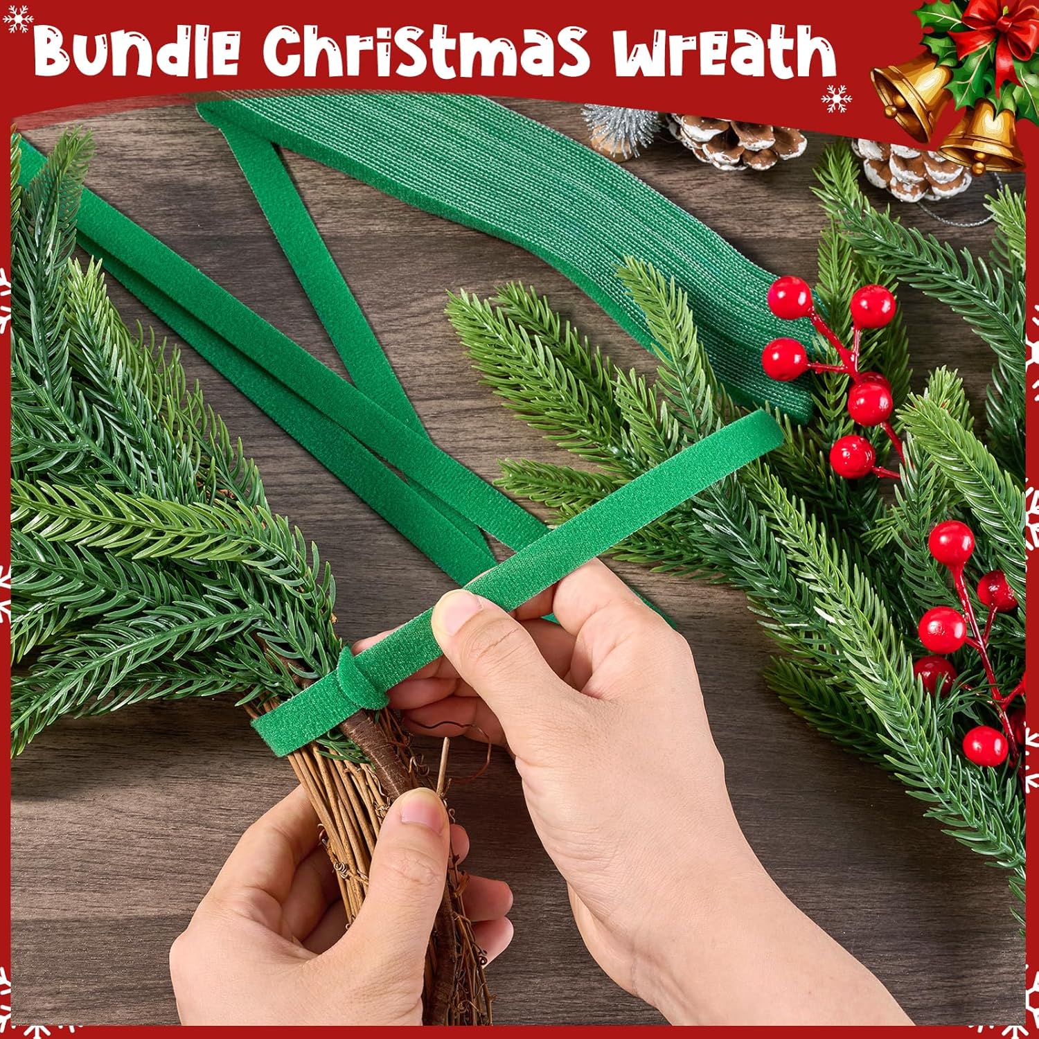 80pcs 11.8" Christmas Garland Ties,Decorative Holiday Garland Ties,Adjustable Holiday Cable Straps for Hanging Garland, Wreaths, and Lights on Stairway Banister Railing Xmas Tree Decor