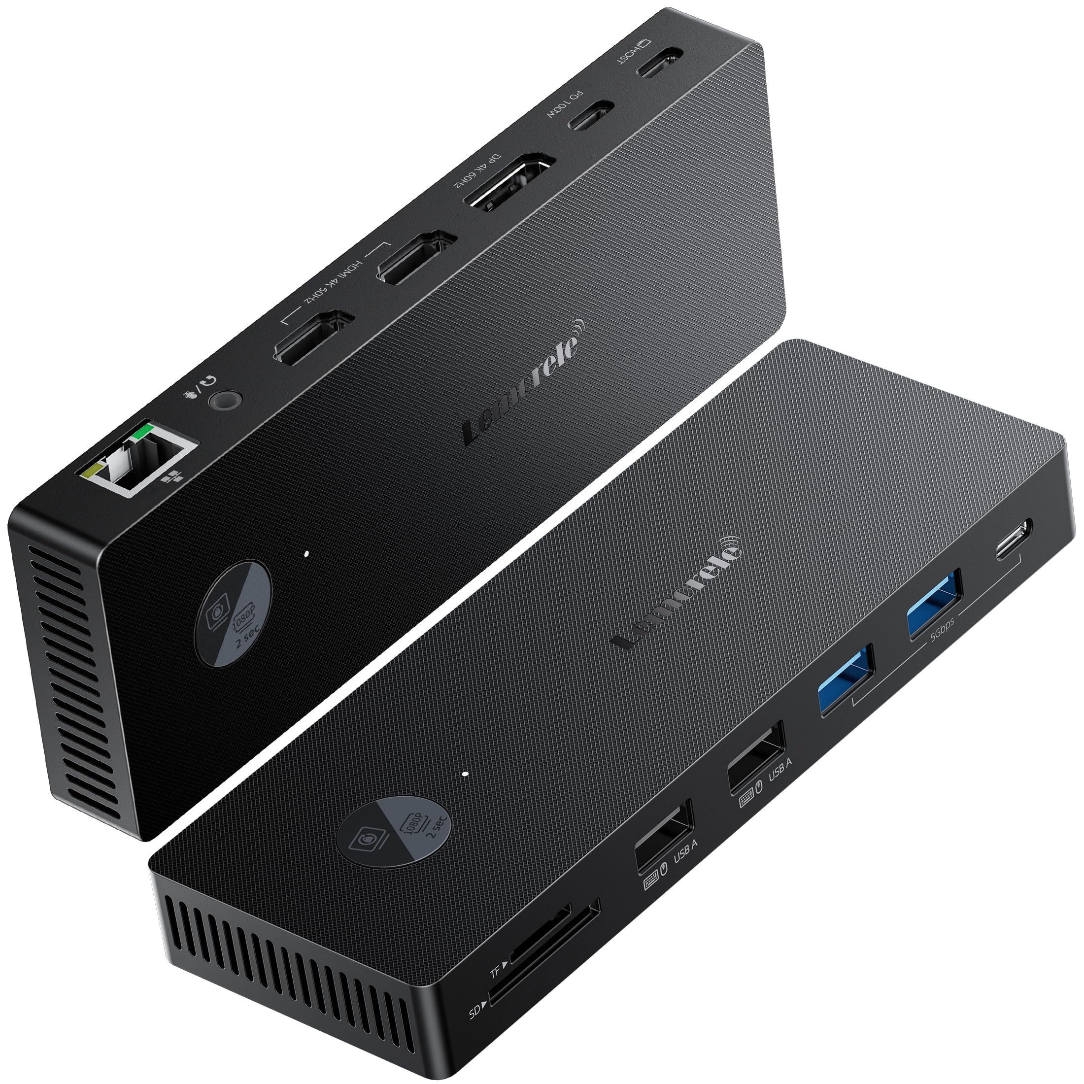 Lemorele Station d'accueil Triple Affichage USB-C Double Moniteur 13 en 1 avec 2 * HDMI 4K, DP/DisplayPort, 4 * USB, USB-C 3.0, PD 100 W, SD/TF, Audio/Mic pour Dell, HP, Lenovo, etc