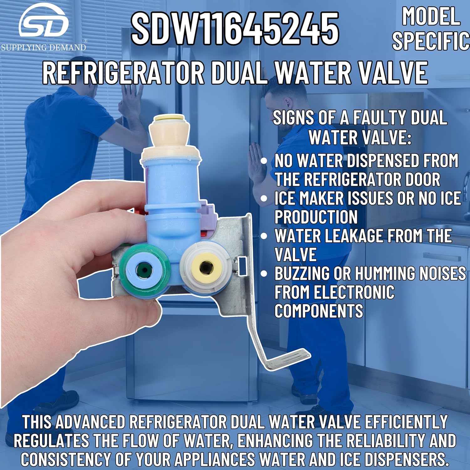 Supplying Demand W11645245 Refrigerator Dual Water Valve - Replaces W11546685, W11446818