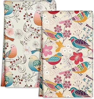 Miss Adola Cute Kitchen Towels Set of 2, 18'' x 26'', Floral Bird | Quick Dry Tea Towel, Soft Hand Towel, Absorbent Dish Towel, Reusable, Vintage Kitchen Decor, Farmhouse Accent, Gift package