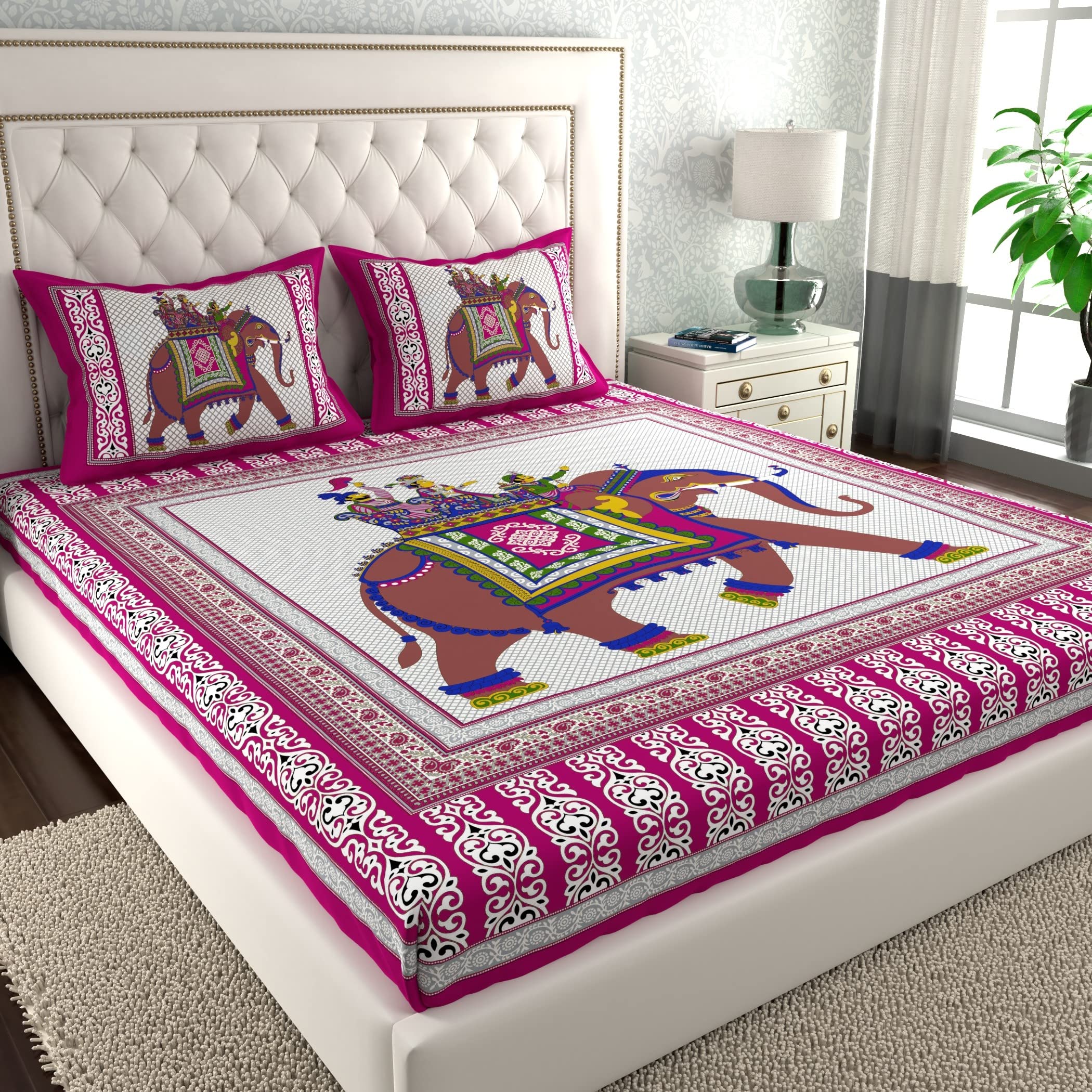 See full amazon price history chart for La Verne104 TC 100% Cotton Jaipuri Rjasathani Hand Print Bedsheet with 2 Pillow Covers (Gulabi) La Verne104 TC 100% Cotton Jaipuri Rjasathani Hand Print Bedsheet with 2 Pillow Covers (Gulabi) (B0BZCSW2HB) Amazon Price History, Amazon Price Tracker