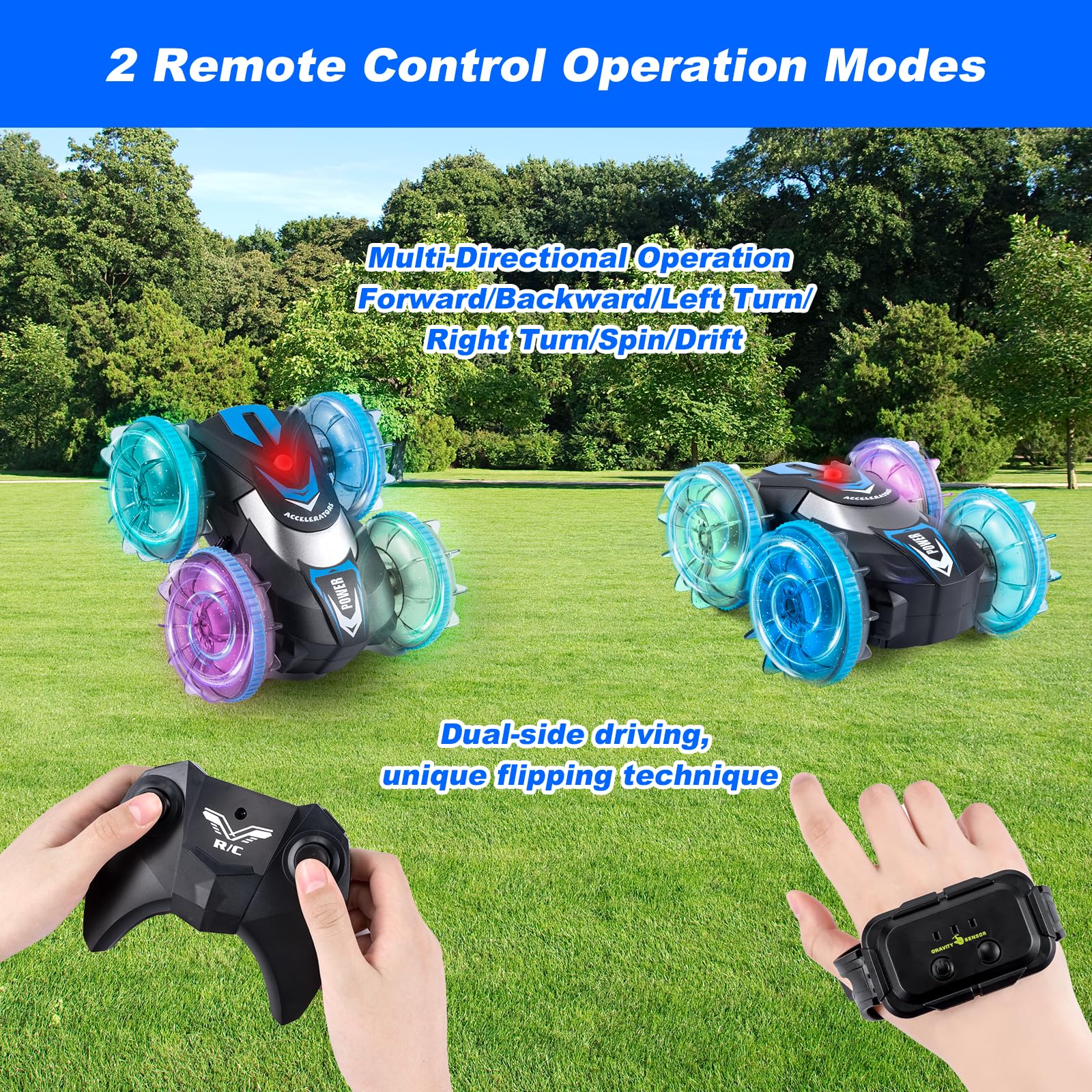Carehabi Macchina Telecomandata per Bambini Auto Telecomandata 4WD RC Auto Macchinina Barca Radiocomandata per Bambini 3 4 5 6 7 8-12 Anni