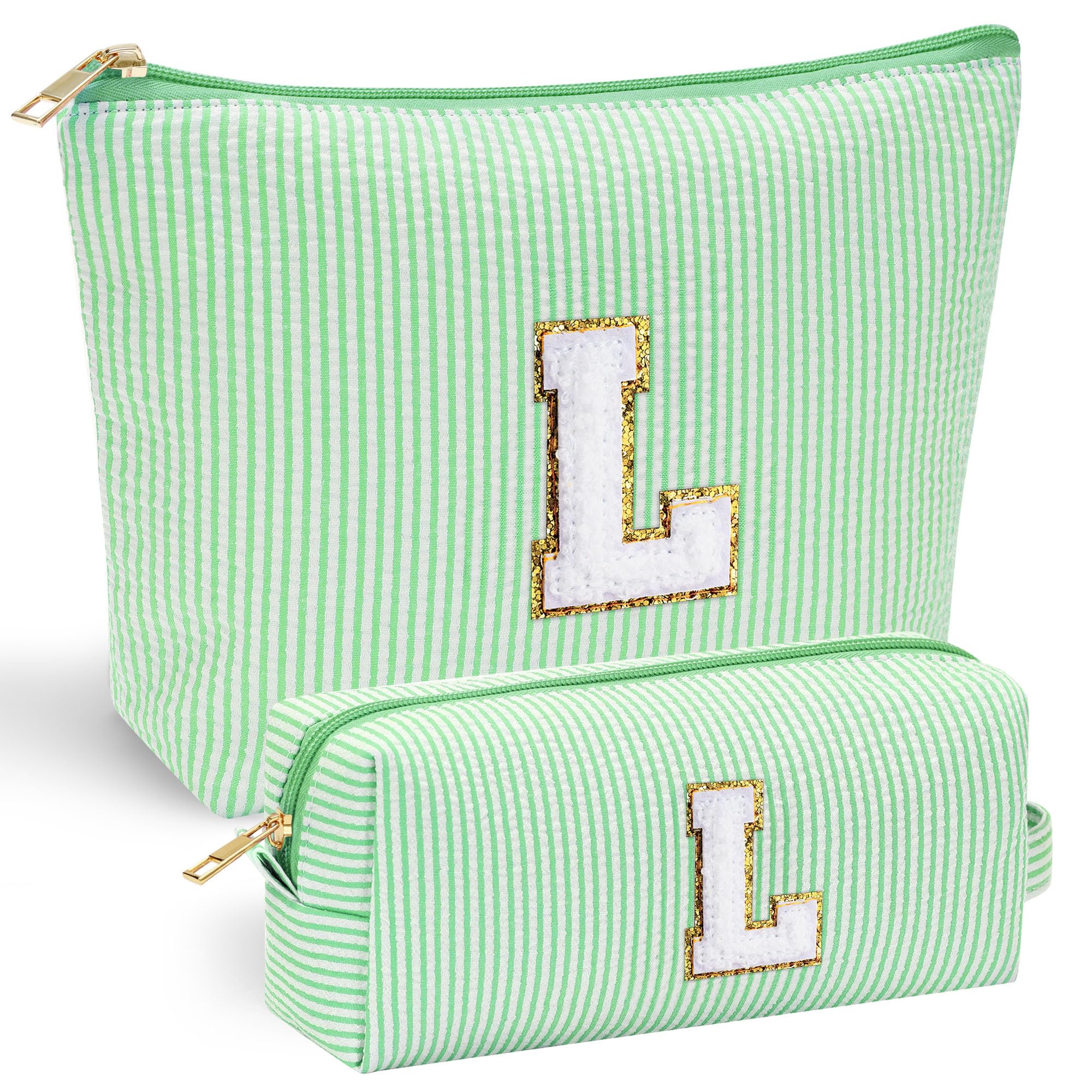 Parima Geschenke für Mädchen - Personalisierte Kosmetiktasche Reise Make up Tasche Buchstaben Schminktasche Geschenke für Frauen Teenager Mädchen Beste Freundin Kosmetiktasche mit Buchstaben L