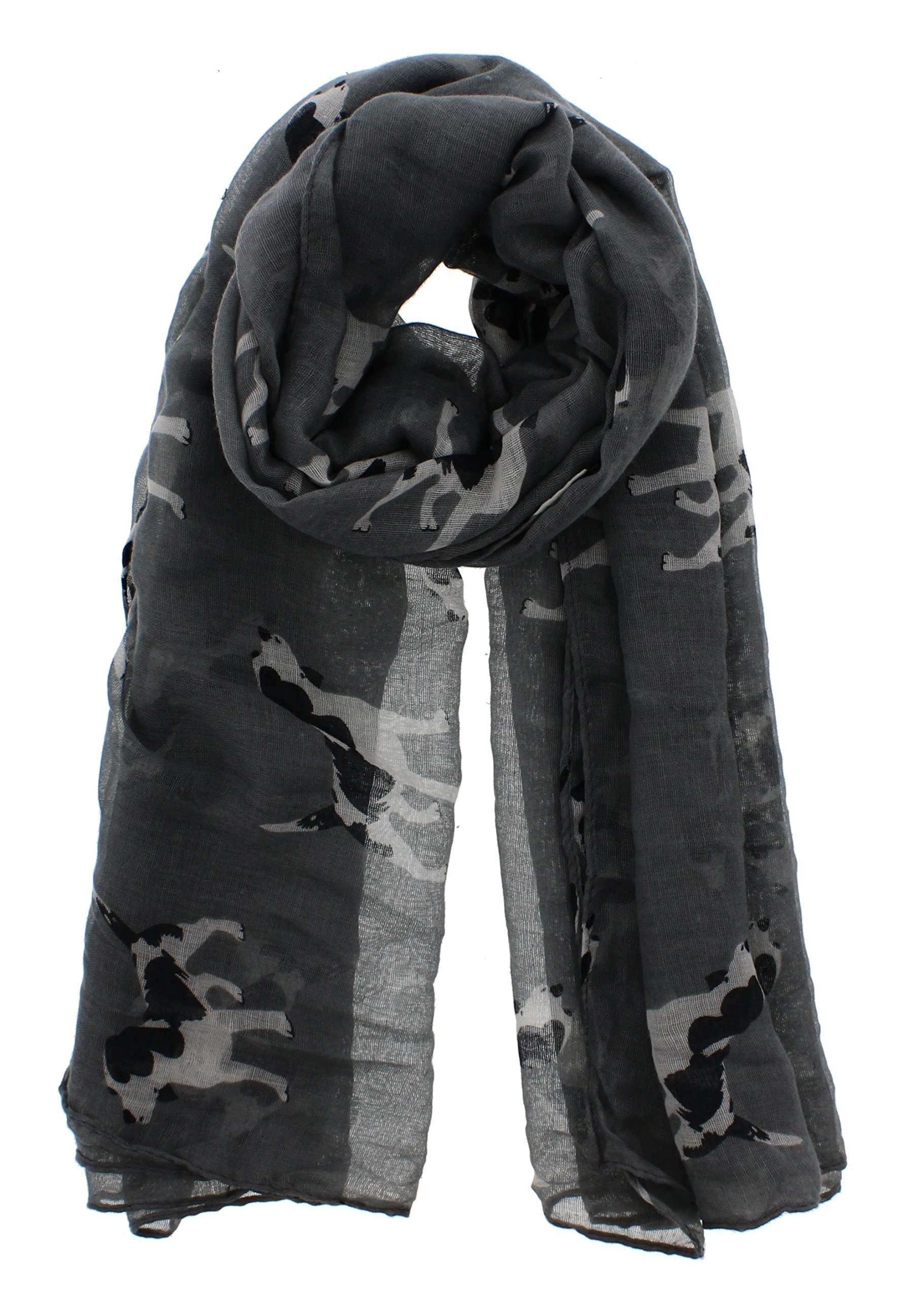 Zac's Alter Ego Long Lightweight Women's Spaniel Dog Print Oversized Scarf