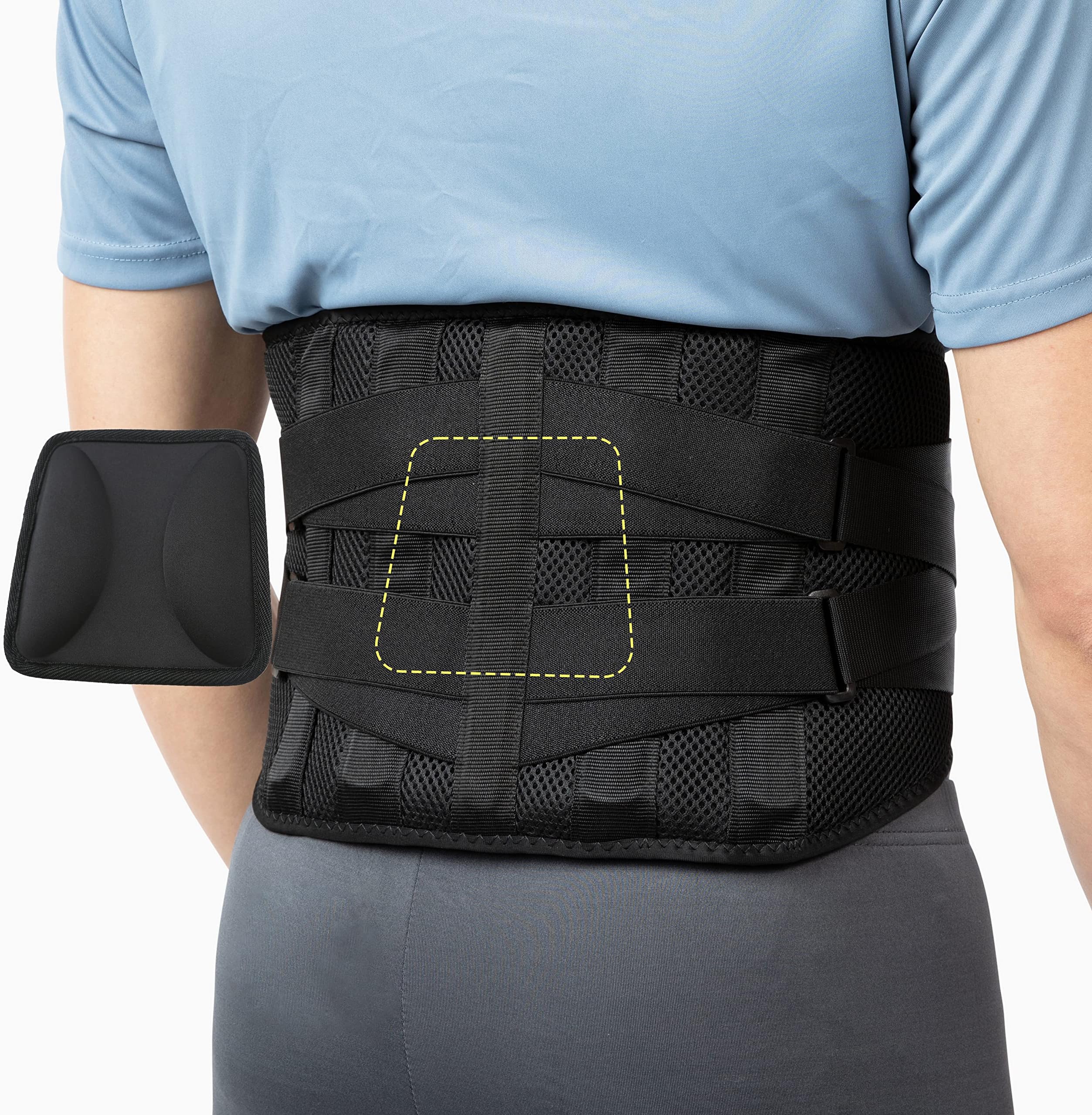 BraceUP Back Support with Lumbar Pad - Back Pain Relief for Men and Women, Lumbar Support Belt for Sciatica Pain, Heavy Lifting, Waist Support, Lower Back Brace (XXL 110-135cm)
