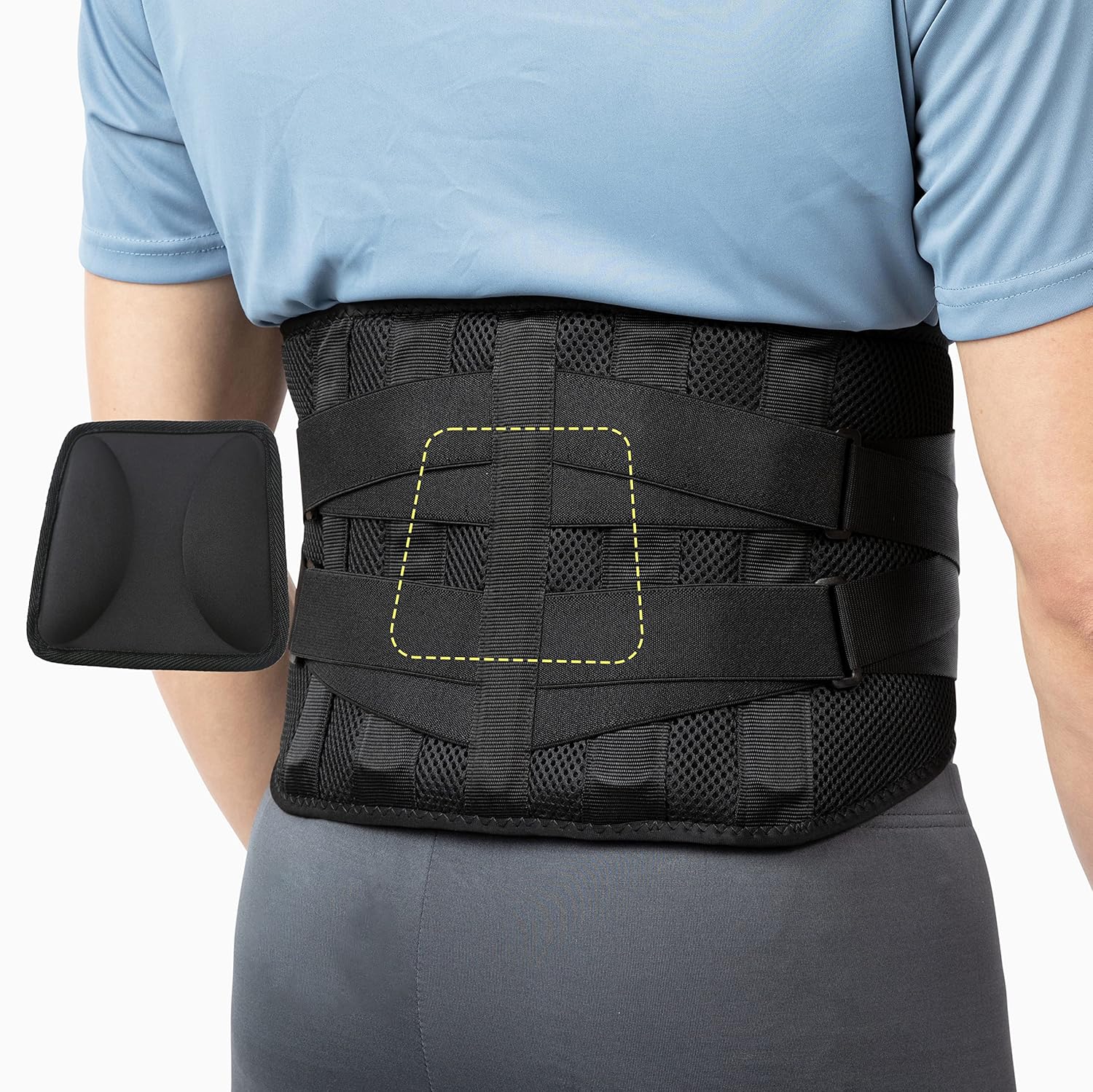 BraceUP Back Brace with Lumbar Pad Back Support Pain Relief for Men